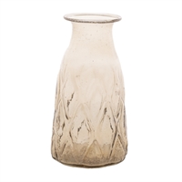 Vase Small dusty smoke 11x8 handmade & recycled glass